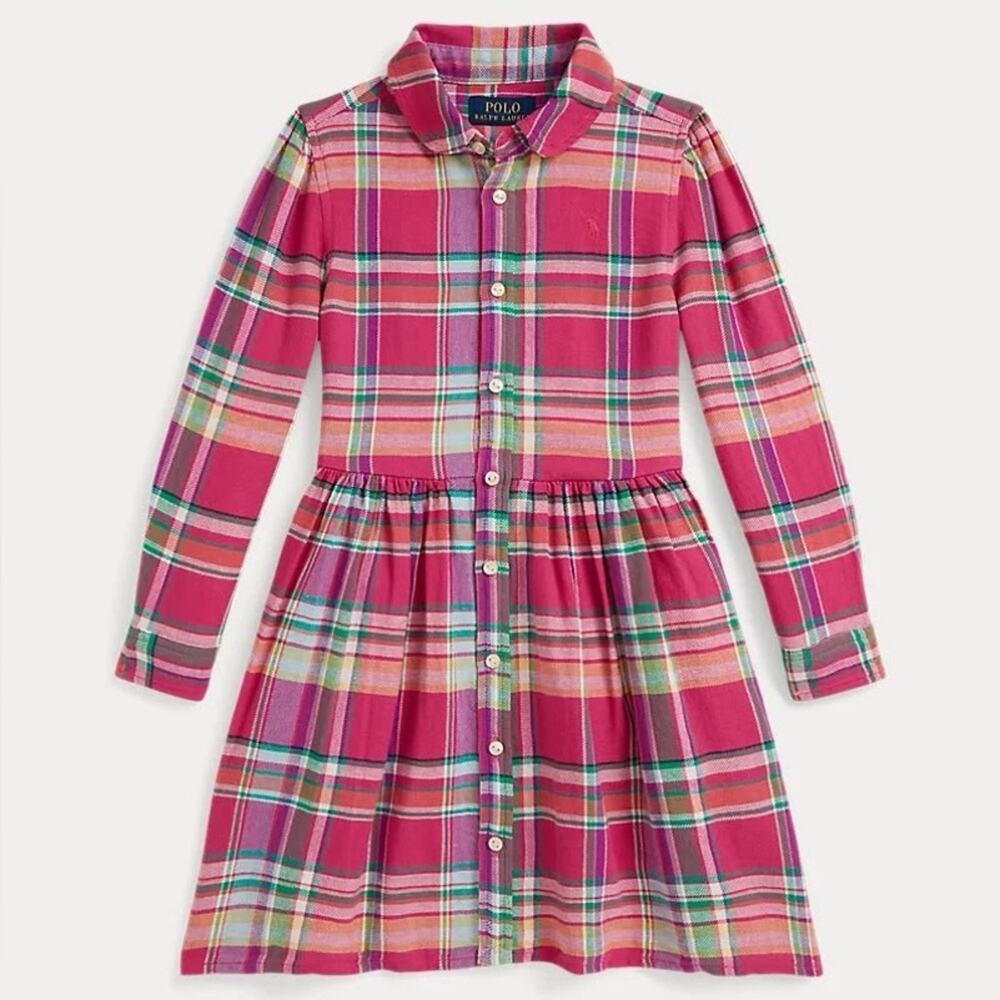 Polo by Ralph Lauren Plaid Cotton Madras Shirtdress, 14 - NWT